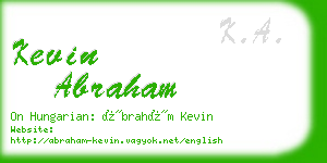 kevin abraham business card